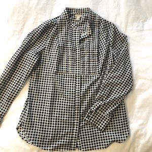 J Crew Gingham Blouse - Size M